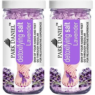 PARK DANIEL Premium Lavender Bath Salt- For Soothing & Relaxation -Pedicure & Manicure Salt Combo Pack Of 2 Jars of 200 gms(400 gms) (400 g)
