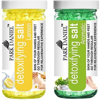 PARK DANIEL Premium Lemon & Aromatic Bath Salt- Skin Lightening & Relaxation- Pedicure & Manicure Salt Combo Pack Of 2 Jars of 200 gms(400 gms) (400 g)