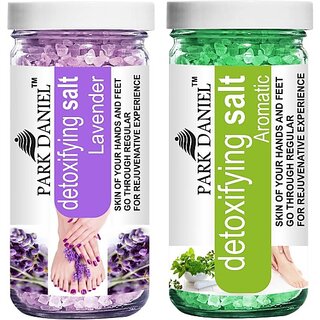 PARK DANIEL Premium Lavender & Aromatic Bath Salt- For Radiant Skin & Relaxation- Pedicure & Manicure Salt Combo Pack Of 2 Jars of 200 gms(400 gms) (400 g)