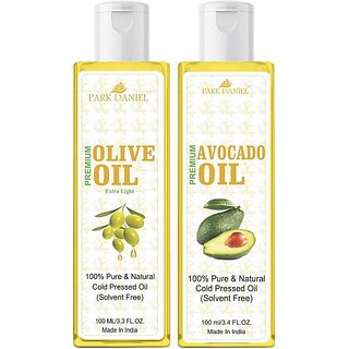 PARK DANIEL Premium Avocado oil and Olive oil combo pack of 2 bottles of 100 ml(200 ml) (200 ml)