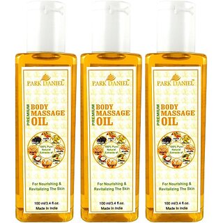 PARK DANIEL Organic Body Massage oil combo of 3 bottles of 100 ml (300 ml) (300 ml)