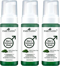 PARK DANIEL Men's Intimate Wash Maintain Ph Balance with Green Tea Extract Pack 3 of 150ML (3 x 150 ml)