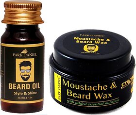 PARK DANIEL Beard Oil and Moustache & Beard wax Combo pack( 35 ml & 50 gm) Hair Wax (85 g)