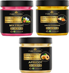 PARK DANIEL Haldi Chandan & Apricot Scrub For Tan Removal Pack of 2 Jars of 100 ml(200 ml) Scrub (200 ml)