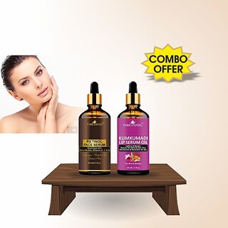 PARK DANIEL Retinol Face Serum & Kumkumadi Lip Serum Oil Combo Set of 2 Bottles of 30 ml(60 ml) (60 ml)