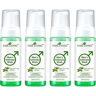 PARK DANIEL Men's Intimate Wash Maintain Ph Balance with TeaTree Extract Pack of 4 of 150ML (4 x 150 ml)