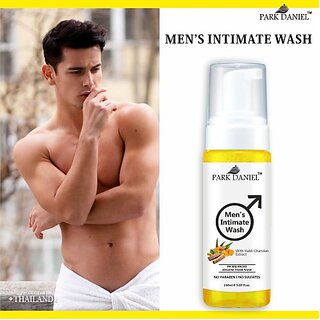 PARK DANIEL Men's Intimate Wash Maintain Ph Balance with Haldi Chandan Pack of 1 of 150ML (150 ml)
