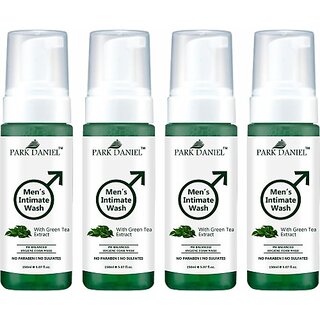 PARK DANIEL Men's Intimate Wash Maintain Ph Balance with Green Tea Extract Pack 4 of 150ML (4 x 150 ml)