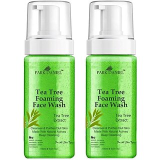 PARK DANIEL Herbal Tea Tree Foaming  For Deep Cleansing Combo of 2 150 ML(300 ML) Face Wash (300 ml)