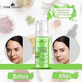 PARK DANIEL Natural Green Tea Foaming  For Deep Cleansing Normal to Dry Skin 150 ML Face Wash (150 ml)