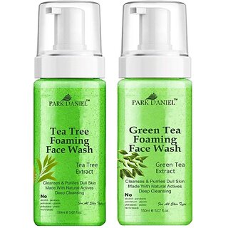 PARK DANIEL Tea Tree & Green Tea Foaming  - Deep Cleansing Pack of 2 150 ML(300 ML) Face Wash (300 ml)