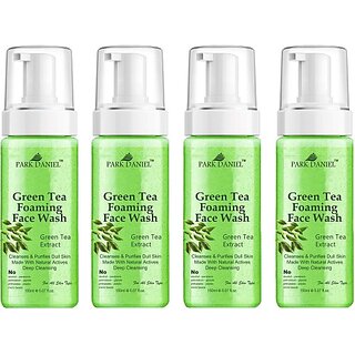 PARK DANIEL Natural Green Tea Foaming  For Deep Cleansing Combo of 4 150 ML(600 ML) Face Wash (600 ml)