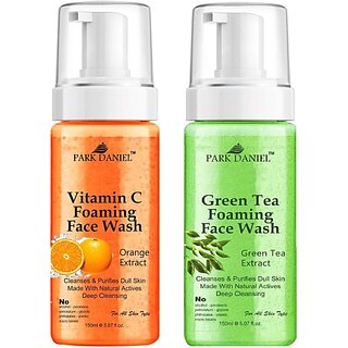 PARK DANIEL Vitamin C & Green Tea Foaming  - Deep Cleansing Pack of 2 150ML(300 ML) Face Wash (300 ml)