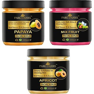 PARK DANIEL Mix Fruit Facial & Body Scrub Pigmention & Dead Skin Removal Pack of 2 of 100ML Scrub (200 ml)