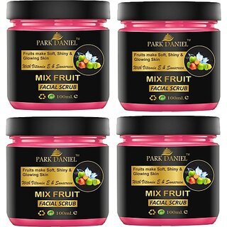 PARK DANIEL Papaya, Mix Fruit & Apricot Face Scrub Pack of 3 Jars of 100 ml(300 ml) Scrub (300 ml)
