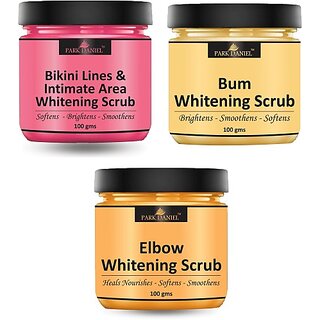 PARK DANIEL Vitamin C, Papaya & Apricot Tan Removal Scrub Pack of 3 Jars of 100 ml(300 ml) Scrub (300 ml)