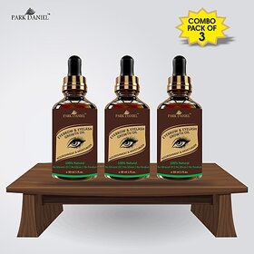 PARK DANIEL Eyebrow & Eyelashes Growth Oil-Enriched with Natural Ingredients Combo pack of 3 Bottles of 30 ml(90 ml) 90 ml (Clear - GLS01)