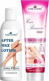 PARK DANIEL After Waxing Soothing Lotion and Hair Removal Cream Pack of 2 of 100Grams (2 Items in the set)