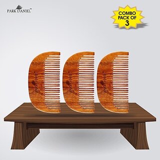PARK DANIEL Handcrafted Wooden Beard Comb - Compact & Light Weight Pack Of 3 Combs(3 Pcs.) ()