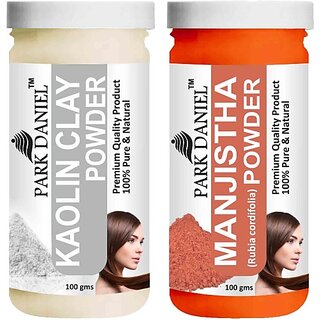 PARK DANIEL Pure & Natural Kaolin Powder & Manjistha Leaf Powder Combo Pack of 2 Bottles of 100 gm (200 gm ) (200 ml)
