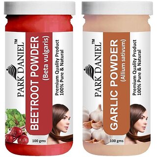 PARK DANIEL Premium Beetroot Powder & Garlic Powder Combo Pack of 2 Jars of 100 gms(200 gms) (200 g)
