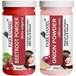PARK DANIEL Premium Beetroot Powder & Onion Powder Combo Pack of 2 Jars of 100 gms(200 gms) (200 g)