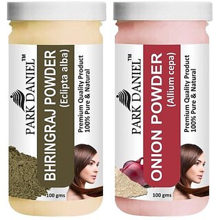 PARK DANIEL Pure & Natural Bhringraj Powder & Onion Powder Combo Pack (200 ml)