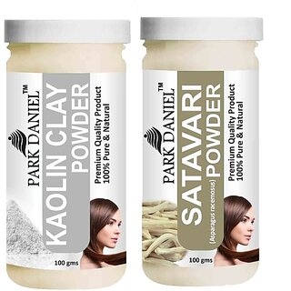 PARK DANIEL Pure & Natural Kaolin Powder & Satavari Powder Combo Pack of 2 Bottles of 100 gm (200 gm ) (200 ml)