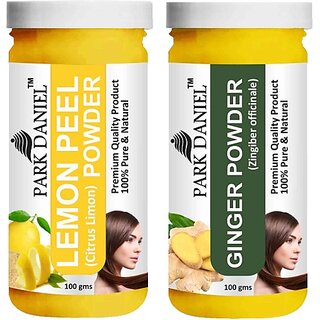 PARK DANIEL Pure & Natural Lemon Powder & Ginger Powder Combo Pack of 2 Bottles of 100 gm (200 gm ) (200 ml)