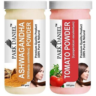 PARK DANIEL Premium Ashwagandha Powder & Tomato Powder Combo Pack of 2 Jars of 100 gms(200 gms) (200 ml)