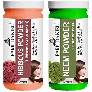 PARK DANIEL Pure & Natural Hibiscus Powder & Neem Powder Combo Pack (200 ml)