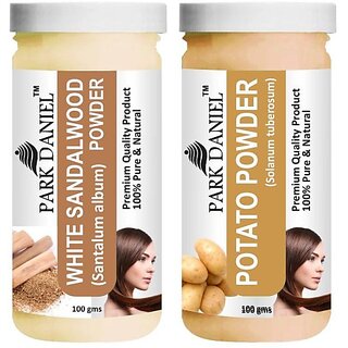 PARK DANIEL Premium White Sandalwood Powder & Potato Powder Combo Pack of 2 Jars of 100 gms(200 gms) (200 ml)