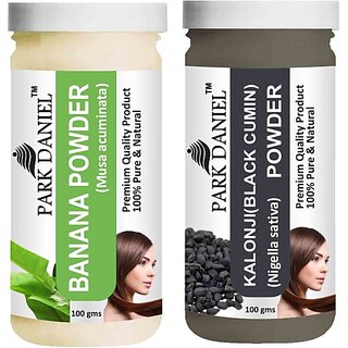 PARK DANIEL Pure & Natural Banana Powder & Kalonji(Black Cumin) Powder Combo Pack of 2 Bottles of 100 gm (200 gm ) (200 ml)