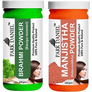PARK DANIEL Pure & Natural Brahmi Powder & Manjistha Leaf Powder Combo Pack of 2 Bottles of 100 gm (200 gm ) (200 ml)