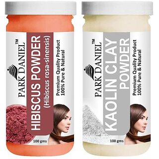 PARK DANIEL Pure & Natural Hibiscus Powder & Kaolin Clay Powder Combo Pack (200 ml)