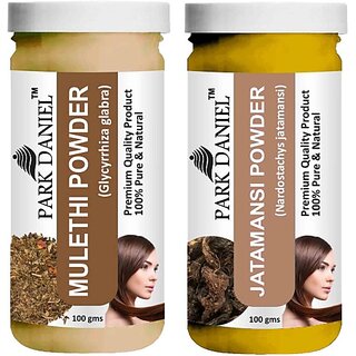 PARK DANIEL Pure & Natural Mulethi Powder & Jatamansi Powder Combo Pack of 2 Bottles of 100 gm (200 gm ) (200 ml)