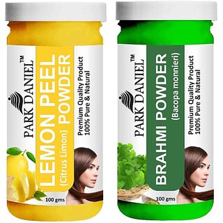PARK DANIEL Pure & Natural Lemon Powder & Brahmi Powder Combo Pack of 2 Bottles of 100 gm (200 gm ) (200 ml)
