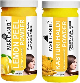 PARK DANIEL Pure & Natural Lemon Powder & Kasturi Haldi Powder Combo Pack of 2 Bottles of 100 gm (200 gm ) (200 ml)