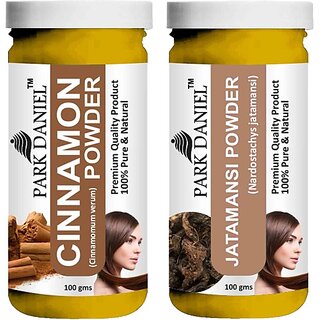 PARK DANIEL Pure & Natural Cinnamon Powder & Jatamansi Powder Combo Pack of 2 Bottles of 100 gm (200 gm ) (200 ml)