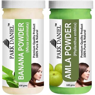 PARK DANIEL Pure & Natural Banana Powder & Amla Powder Combo Pack of 2 Bottles of 100 gm (200 gm ) (200 ml)