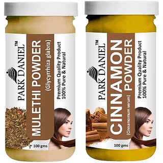PARK DANIEL Pure & Natural Mulethi Powder & Cinnamon Powder Combo Pack of 2 Bottles of 100 gm (200 gm ) (200 ml)