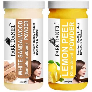 PARK DANIEL Premium White Sandalwood Powder & LemonPeel Powder Combo Pack of 2 Jars of 100 gms(200 gms) (200 ml)