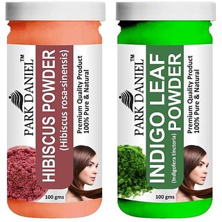 PARK DANIEL Pure & Natural Hibiscus Powder & Indigo Leaf Powder Combo Pack (200 ml)