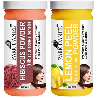 PARK DANIEL Pure & Natural Hibiscus Powder & Lemon Peel Powder Combo Pack (200 ml)