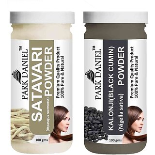 PARK DANIEL Pure & Natural Satavari Powder & Kalonji(Black Cumin) Powder Combo Pack of 2 Bottles of 100 gm (200 gm ) (200 ml)