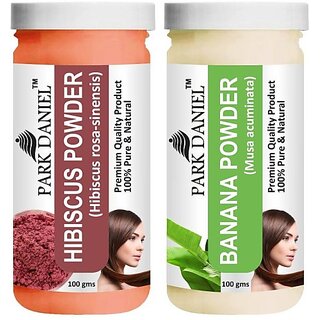 PARK DANIEL Pure & Natural Hibiscus Powder & Banana Powder Combo Pack (200 ml)