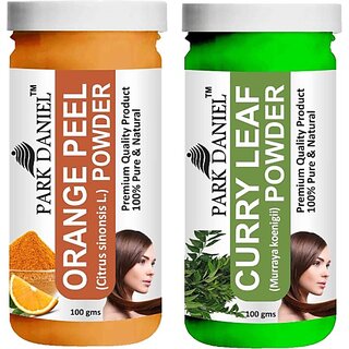PARK DANIEL Pure & Natural Orange Powder & Curry Leaf Powder Combo Pack of 2 Bottles of 100 gm (200 gm ) (200 ml)