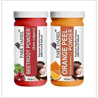 PARK DANIEL Premium Beetroot Powder & OrangePeel Powder Combo Pack of 2 Jars of 100 gms(200 gms) (200 g)