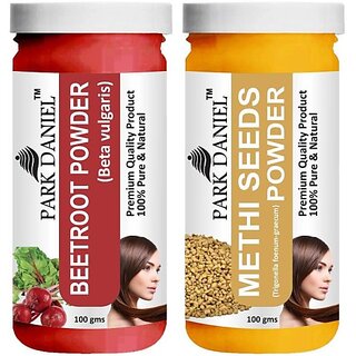 PARK DANIEL Premium Beetroot Powder & Methi Powder Combo Pack of 2 Jars of 100 gms(200 gms) (200 g)