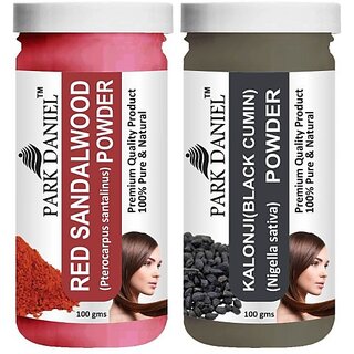 PARK DANIEL Premium Red Sandalwood Powder & Kalonji(Black Cumin) Powder Combo Pack of 2 Jars of 100 gms(200 gms) (200 g)